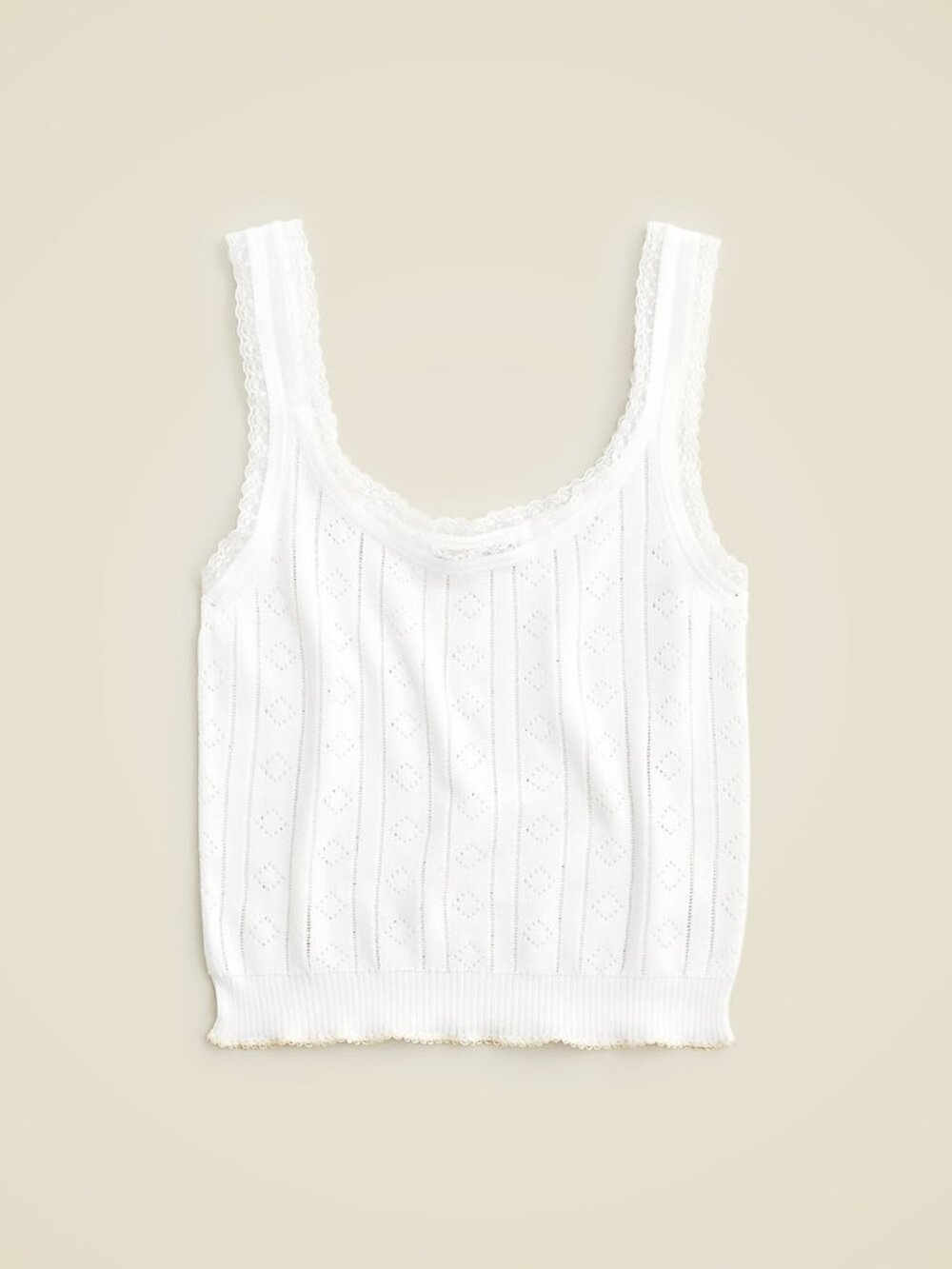 J Crew Pointelle Sweater Tank in Premium Ultrafine Cotton — XS (Style CB896)